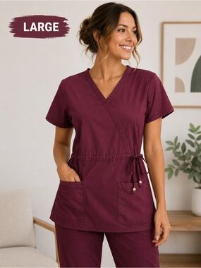 KAI Tunic Scrub figTop in Plum size LARGE